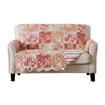 Linery Floral Loveseat Protector In Pink
