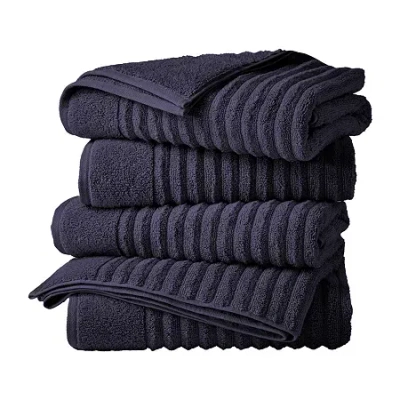 Linery Luxurious Cotton 4 Pk Bath Towel Set In Blue
