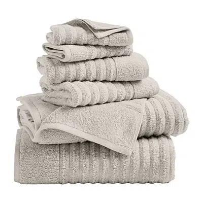 Linery Luxurious Cotton 6-pc. Quick Dry Bath Towel Set In Gray