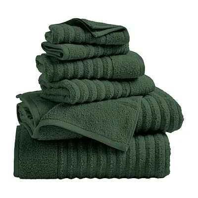 Linery Luxurious Cotton 6-pc. Quick Dry Bath Towel Set In Green