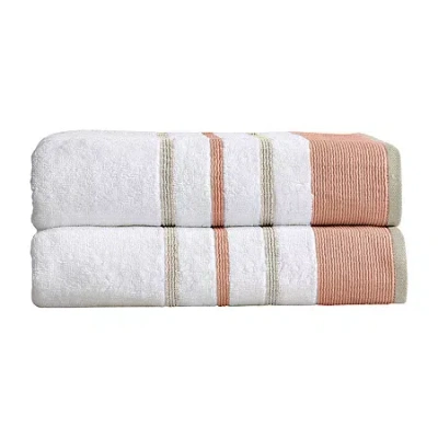 Linery Luxury Cotton 2 Pc Decorative Bath Sheet Set In Multi