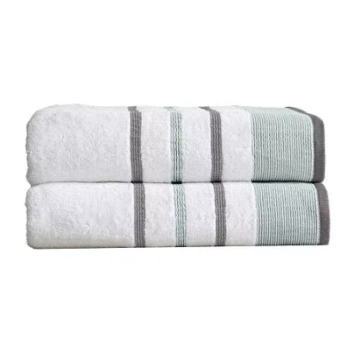 Linery Luxury Cotton 2 Pc Decorative Bath Sheet Set In Multi