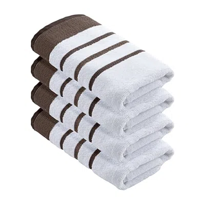 Linery Luxury Cotton Decorative 4-pc. Hand Towel In Brown