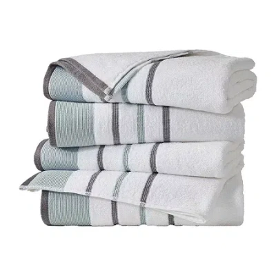 Linery Luxury Cotton Decorative 4-pc. Quick Dry Striped Bath Towel In Multi
