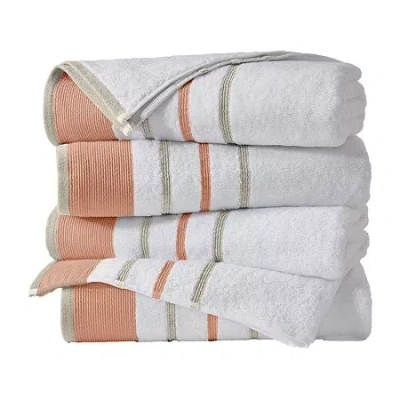 Linery Luxury Cotton Decorative 4-pc. Quick Dry Striped Bath Towel In Multi