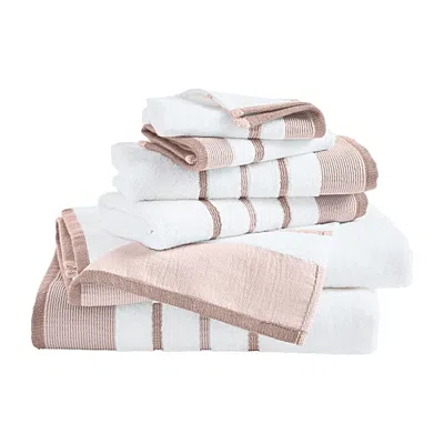 Linery Luxury Cotton Decorative 6-pc. Quick Dry Bath Towel Set In Pink