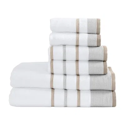 Linery Luxury Cotton Decorative Oversized 6-pc. Quick Dry Bath Towel Set In Gray