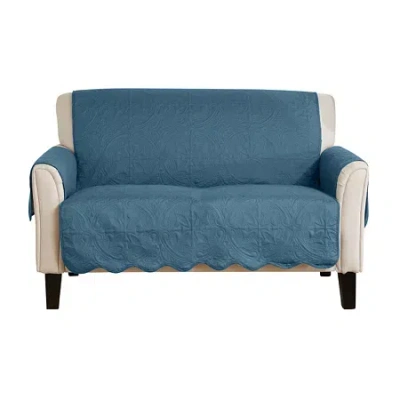 Linery Medallion Loveseat Protector In Blue