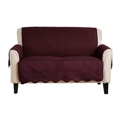 Linery Medallion Loveseat Protector In Red
