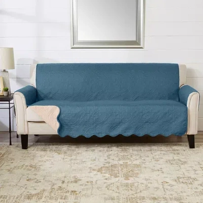 Linery Medallion Sofa Protector In Blue
