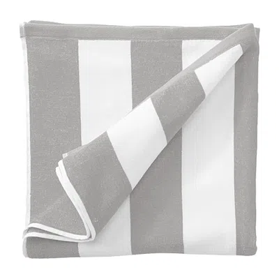 Linery Oversized Cotton Cabana Quick Dry Beach Towel In Gray