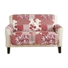 Linery Patchwork Loveseat Protector In Red