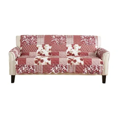 Linery Patchwork Sofa Protector In Red