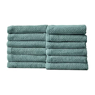 Linery Popcorn 12-pc. Quick Dry Washcloth In Blue
