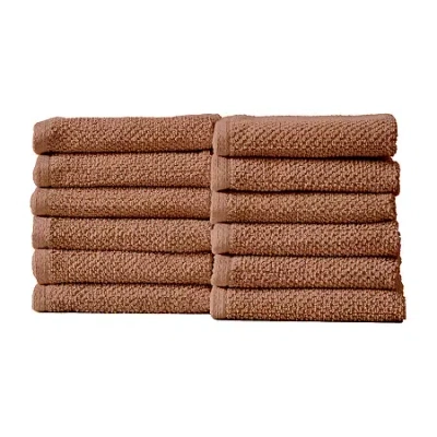 Linery Popcorn 12-pc. Quick Dry Washcloth In Orange
