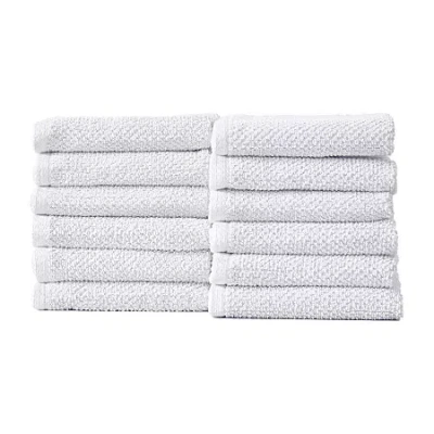 Linery Popcorn 12-pc. Quick Dry Washcloth In White