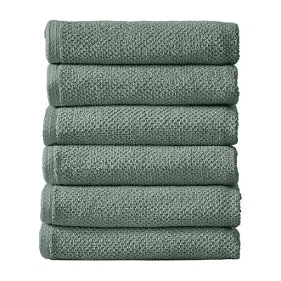 Linery Popcorn 6-pc. Hand Towel In Green