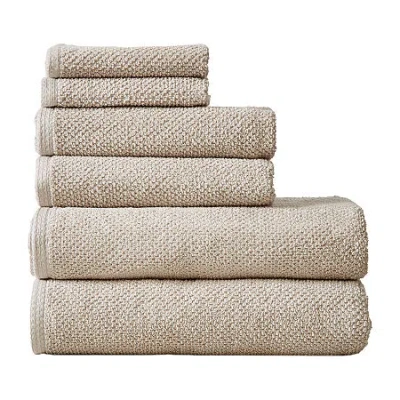 Linery Popcorn 6-pc. Quick Dry Bath Towel Set In Brown