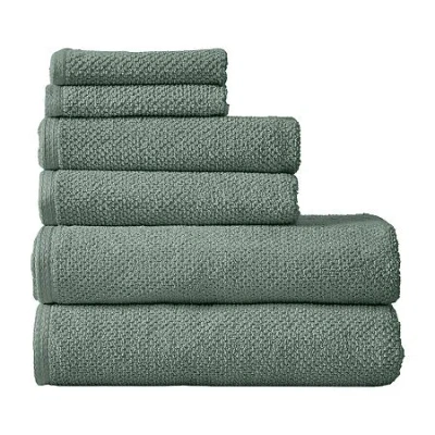 Linery Popcorn 6-pc. Quick Dry Bath Towel Set In Green