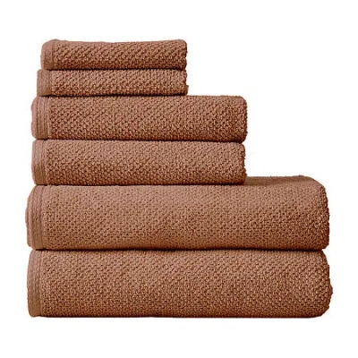 Linery Popcorn 6-pc. Quick Dry Bath Towel Set In Orange
