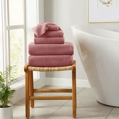 Linery Popcorn 6-pc. Quick Dry Bath Towel Set In Pink