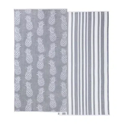 Linery Printed 2-pc. Quick Dry Beach Towel In Gray
