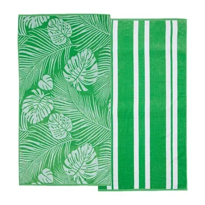 Linery Printed 2-pc. Quick Dry Beach Towel In Green