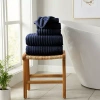 Linery Ribbed Cotton 6-pc. Quick Dry Bath Towel Set In Blue