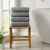 Linery Ribbed Cotton Quick Dry 4-pc. Quick Dry Bath Towel In Gray