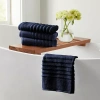 Linery Ribbed Cotton Quick Dry 6-pc. Hand Towel In Blue