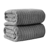 Linery Solid Cotton Ribbed Textured 2-pc. Bath Sheet In Gray