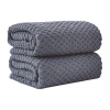 Linery Solid Cotton Textured Bath Sheet In Blue
