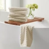 Linery Solid Cotton Textured Bath Sheet In White
