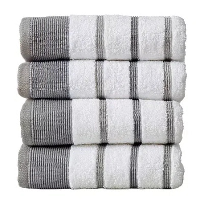 Linery Stripe 4-pc. Hand Towel In Gray