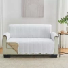 Linery Velvet Furniture Loveseat Protector In White