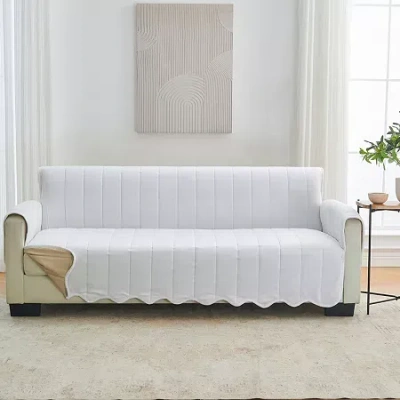 Linery Velvet Furniture Sofa Protector Sofa Protector In White