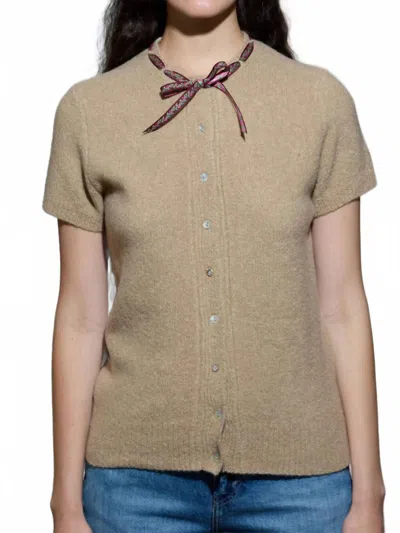 Lingua Franca Amalie Cardigan In Camel In Brown