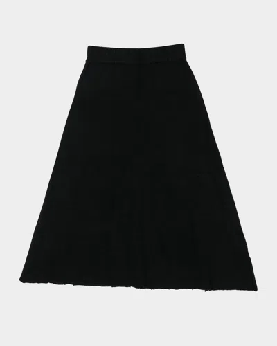 Lingua Franca Asymmetric A-line Brushed Wool Skirt In Black