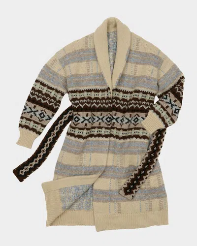 LINGUA FRANCA BIANCA PLAID FAIR ISLE ROBE 