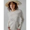 Lingua Franca Bird From Patmos Crewneck In Cream