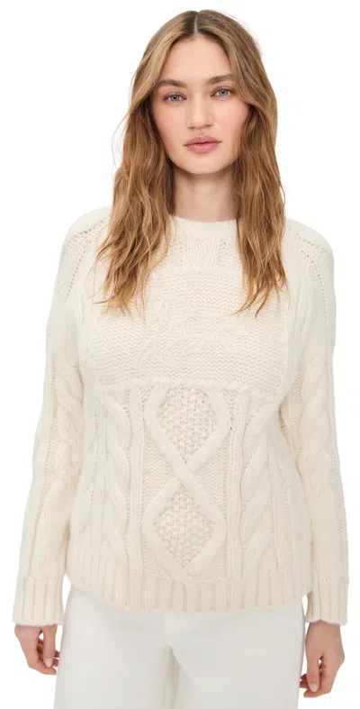 Lingua Franca Bjorn Alpaca Crewneck Cream In White