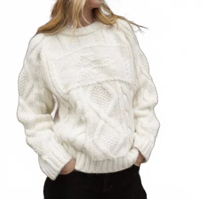 Lingua Franca Bjorn Crewneck Top In Cream In White