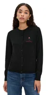 Lingua Franca Bowery Boy Cashmere Cardigan Black In Black