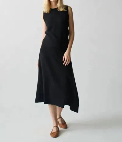Lingua Franca Brushed Wool A-line Skirt In Black