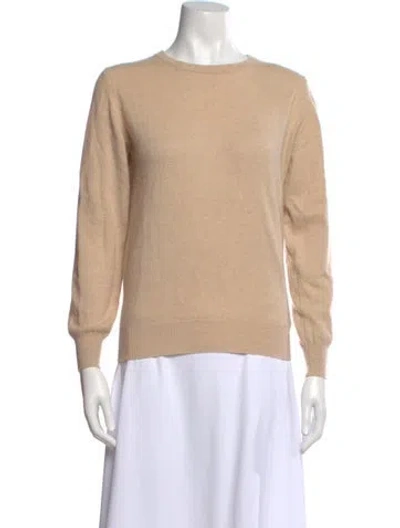 Pre-owned Lingua Franca Cashmere Bateau Neckline Sweater In Neutral