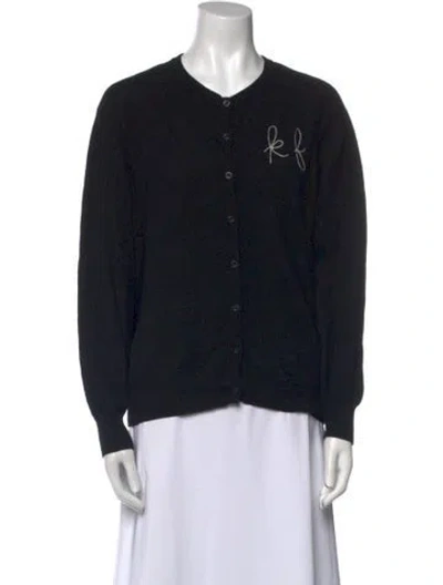 Pre-owned Lingua Franca Cashmere Crew Neck Sweater In Black