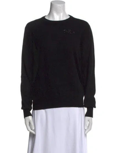 Pre-owned Lingua Franca Cashmere Crew Neck Sweater In Black