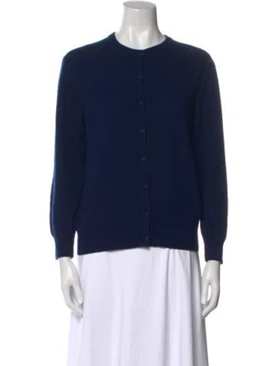 Pre-owned Lingua Franca Cashmere Crew Neck Sweater In Blue