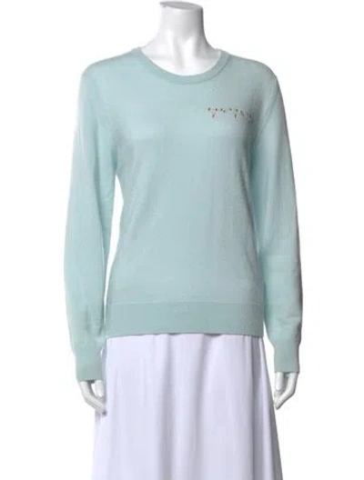 Pre-owned Lingua Franca Cashmere Crew Neck Sweater In Blue