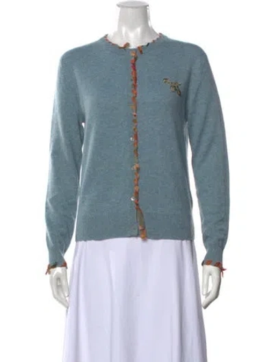 Pre-owned Lingua Franca Cashmere Crew Neck Sweater In Blue